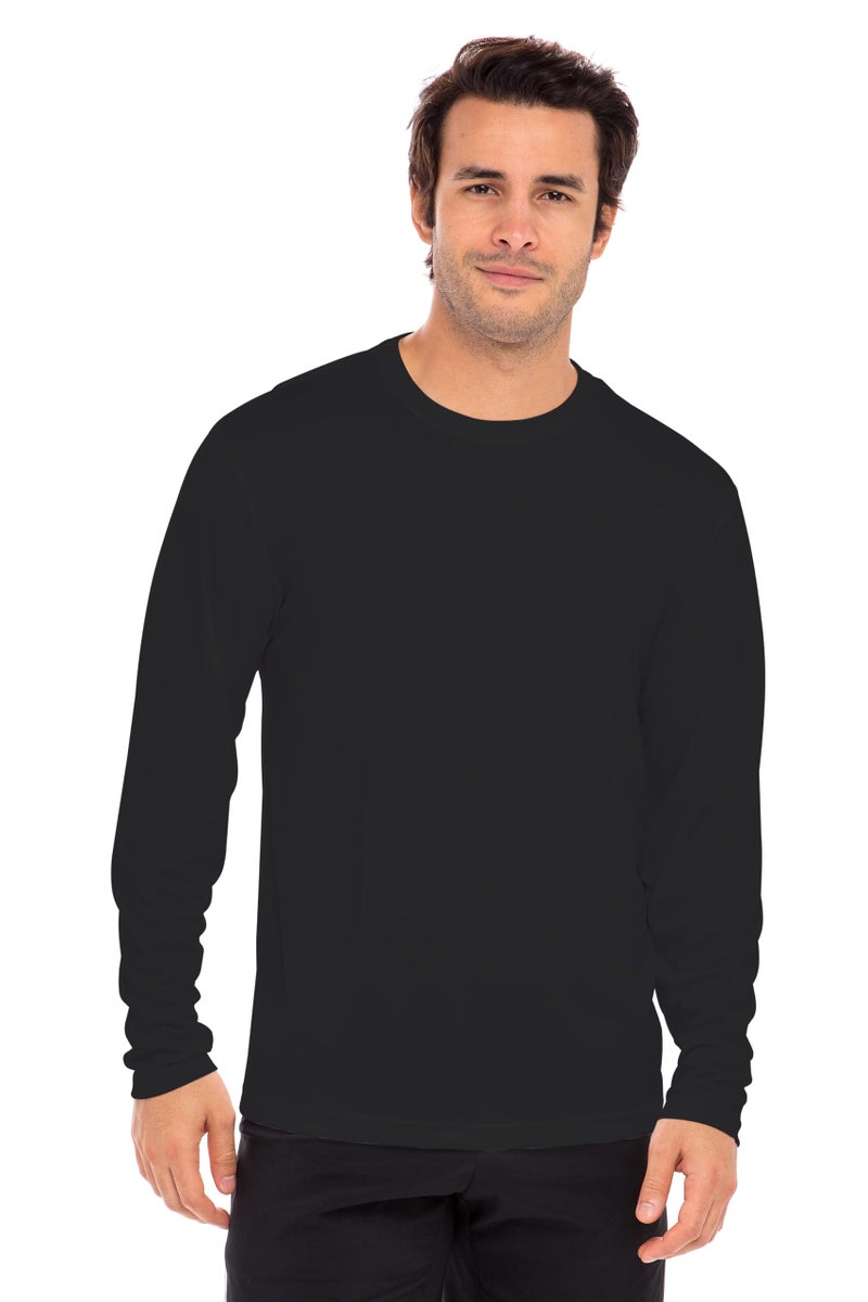 Opna Men's Long Sleeve Moisture Wicking Athletic Shirts BLACK-2XL - Image 2